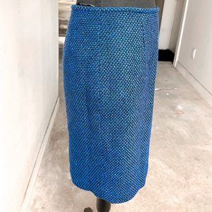 Calvin Klein Womens Blue Black Tweed Pencil Skirt, LINED, Size 6P